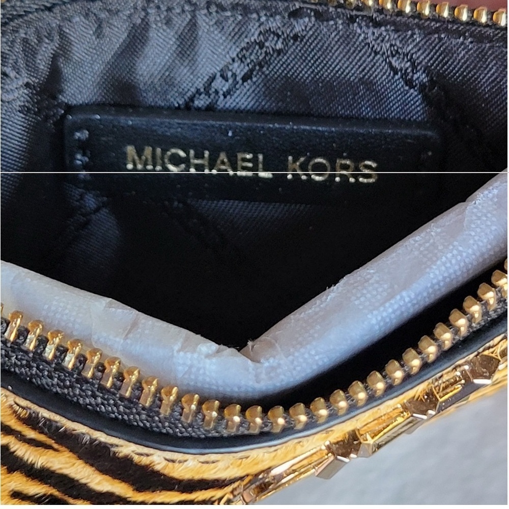 Michael Kors Parker Marigold real haircalf key card holder 5.5”x3.5” NWT - Picture 4 of 6